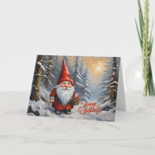 Frohe Weihnachten Waldgnom (Vorderseite)