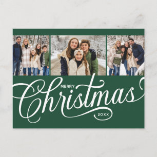 Frohe Weihnachten Waldgrün Script Familie 3 Foto