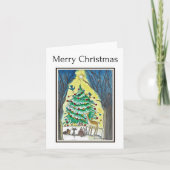 Frohe Weihnachten, Waldkreaturen Kunst Karte (Vorderseite)