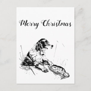 Frohe Weihnachten Waldschnepfen Jäger Postkarte