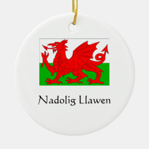Frohe Weihnachten Wales Ornament