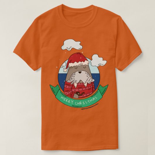 Frohe Weihnachten Walrus T-Shirt (Design vorne)