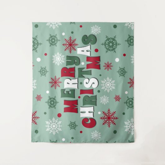 Frohe Weihnachten Wandteppich (Vorderseite)