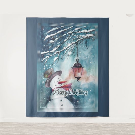 Frohe Weihnachten Wandteppich (Vorderseite)