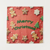 Frohe Weihnachten Wandteppich (Vorderseite)