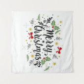 Frohe Weihnachten Wandteppich (Vorderseite (Horizontal))