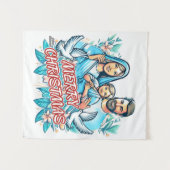 Frohe Weihnachten Wandteppich (Vorderseite (Horizontal))