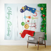 Frohe Weihnachten Wandteppich (Beispiel (Horizontal))