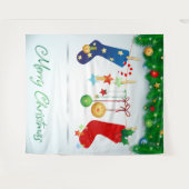 Frohe Weihnachten Wandteppich (Vorderseite (Horizontal))