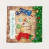 Frohe Weihnachten Wandteppich (Vorderseite (Horizontal))