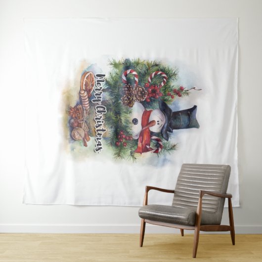 Frohe Weihnachten Wandteppich (Beispiel (Horizontal))