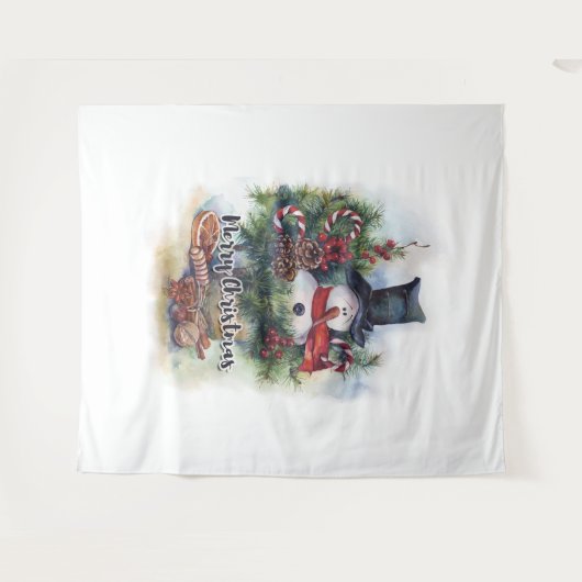 Frohe Weihnachten Wandteppich (Vorderseite (Horizontal))