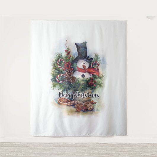 Frohe Weihnachten Wandteppich (Vorderseite)