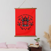 Frohe Weihnachten Wandteppich Mit Holzrahmen (Schlafzimmer)