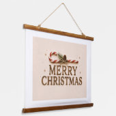 FROHE WEIHNACHTEN WANDTEPPICH MIT HOLZRAHMEN (Gewinkelt)