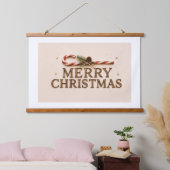 FROHE WEIHNACHTEN WANDTEPPICH MIT HOLZRAHMEN (Schlafzimmer)