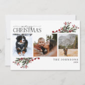 Frohe Weihnachten warme Roten Winter Botanisches F (Vorderseite)