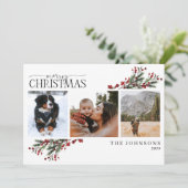 Frohe Weihnachten warme Roten Winter Botanisches F (Stehend Vorderseite)