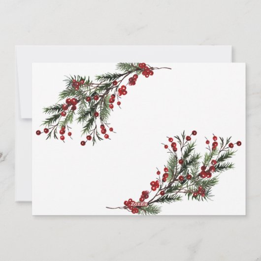 Frohe Weihnachten warme Roten Winter Botanisches F (Rückseite)