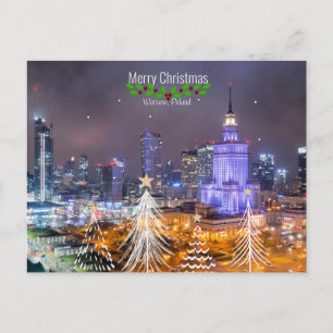 Frohe Weihnachten, Warschau, Polen, Postkarte