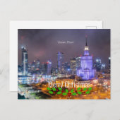 Frohe Weihnachten - Warschau, Polen Postkarte (Vorne/Hinten)
