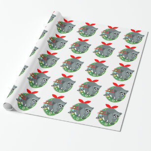 frohe weihnachten waschbär geschenkpapier