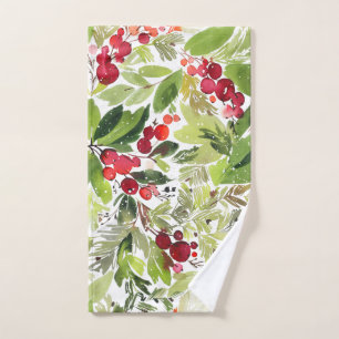 Frohe Weihnachten Wasserfarbe Blumenhandtuch Handtuch