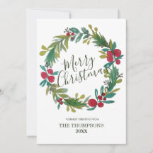 Frohe Weihnachten Wasserfarbe Blumenreath