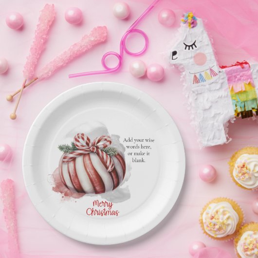 Frohe Weihnachten Wasserfarbe Candy Candy Candy Pappteller (Party)