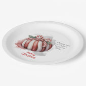 Frohe Weihnachten Wasserfarbe Candy Candy Candy Pappteller (Schrägansicht)