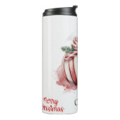 Frohe Weihnachten Wasserfarbe Candy Candy Candy Thermosbecher (Nach links gedreht)