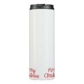 Frohe Weihnachten Wasserfarbe Candy Candy Candy Thermosbecher (Rückseite)