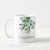 Frohe Weihnachten Wasserfarbe Mistletoe Grüne Kaffeetasse (Links)