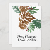 Frohe Weihnachten Wasserfarbe Pinecones (Vorne/Hinten)