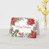 Frohe Weihnachten Wasserfarbe Poinsettia Blume Karte (Gelbe Blume)