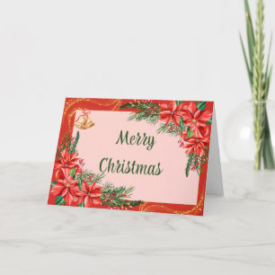 Frohe Weihnachten Wasserfarbe Poinsettia Blume Karte