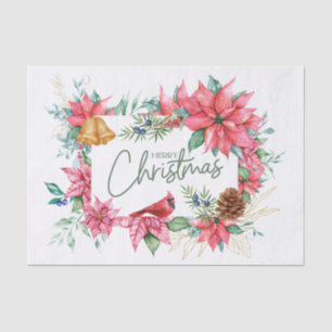 Frohe Weihnachten Wasserfarbe Poinsettia Blume Seidenpapier