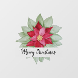 Frohe Weihnachten Wasserfarbe Poinsettia Handgemal Fensteraufkleber