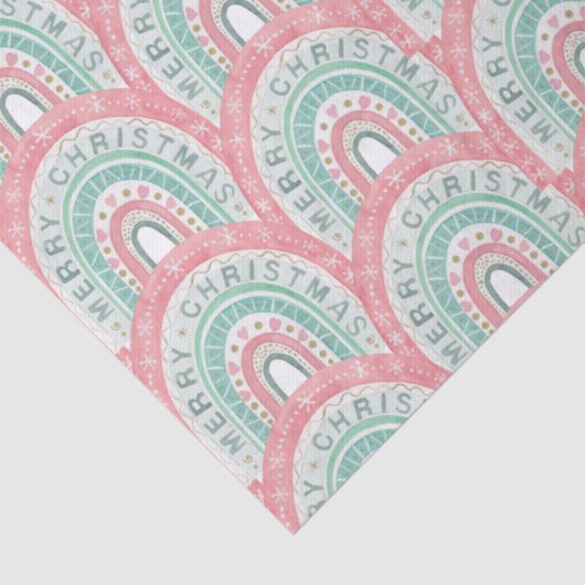 Frohe Weihnachten Wasserfarbe Regenbogen Weicher F Seidenpapier (Detail)