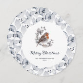 Frohe Weihnachten Wasserfarbe Robin Bird Winter (Vorne/Hinten)