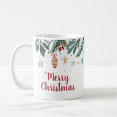 Frohe Weihnachten, Wasserfarbe Weihnachtsbaum Gesc Kaffeetasse (Links)