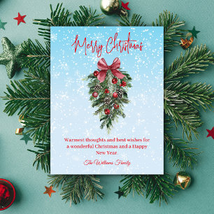 Frohe Weihnachten Wasserfarbe Weihnachtsbaum Schne Postkarte