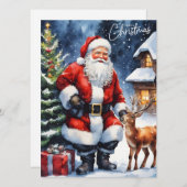 Frohe Weihnachten Wasserfarbe Weihnachtsmann (Vorne/Hinten)