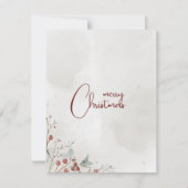 Frohe Weihnachten Wasserfarbe Winter Berry Non-Fot Dankeskarte (Vorderseite)
