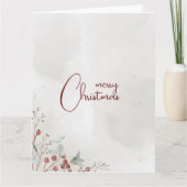 Frohe Weihnachten Wasserfarbe Winter Berry Non-Fot Karte (Vorderseite)