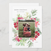 Frohe Weihnachten Wasserfarbe Winter Botanischer K (Vorne/Hinten)