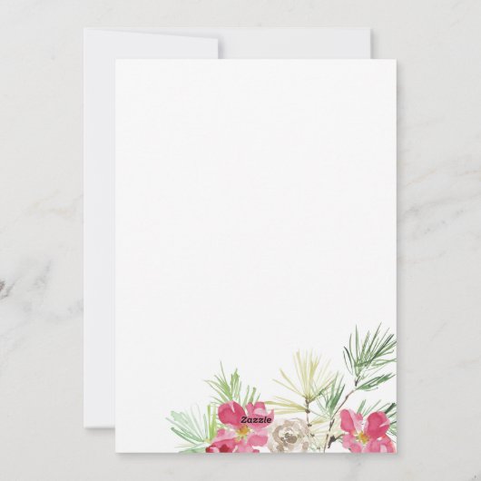 Frohe Weihnachten Wasserfarbe Winter Botanischer K (Rückseite)