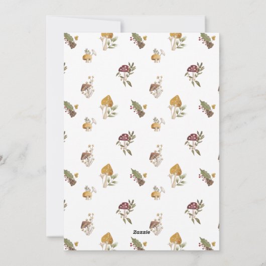 Frohe Weihnachten Wasserfarbe Woodsy Pilze Foto (Rückseite)