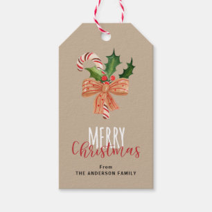 Frohe Weihnachten Wasserfarbe Zuckerhut Personaliz Geschenkanhänger
