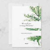 Frohe Weihnachten Wasserfarben Art Tree (Rückseite)